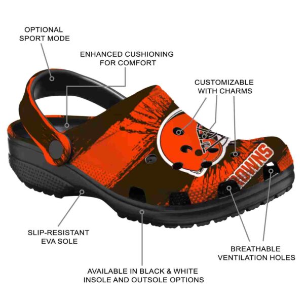 personalized cleveland browns paint splatter graphics crocs new arrival