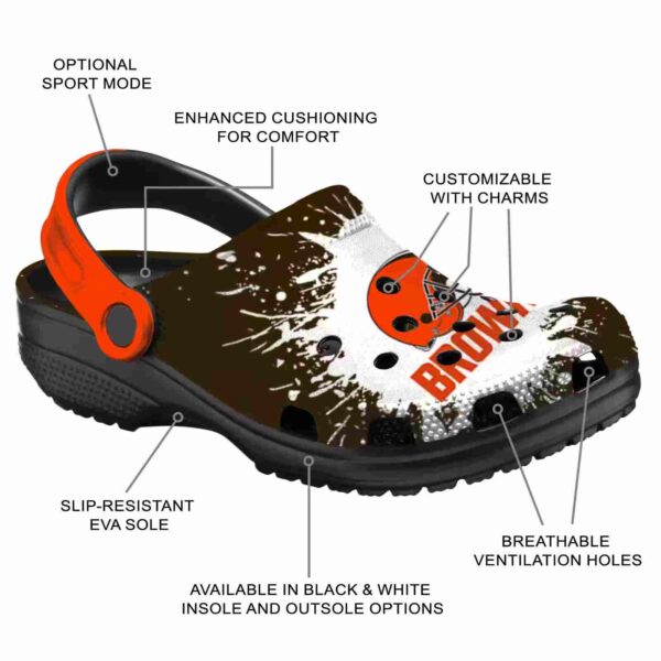 personalized cleveland browns splash art crocs new arrival