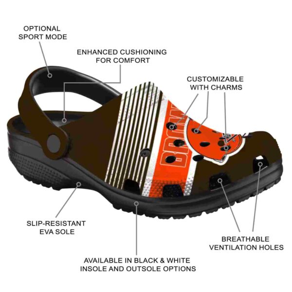 personalized cleveland browns vibrant dual tone crocs new arrival