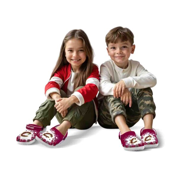 personalized cleveland cavaliers splatter background crocs fashion forward