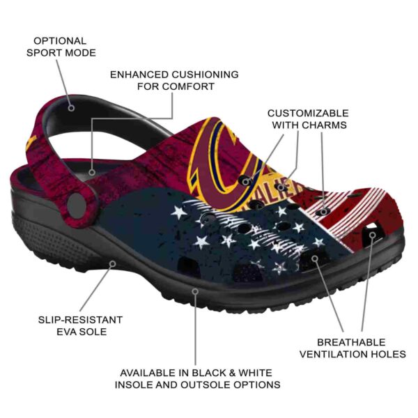 personalized cleveland cavaliers star spangled side pattern crocs new arrival