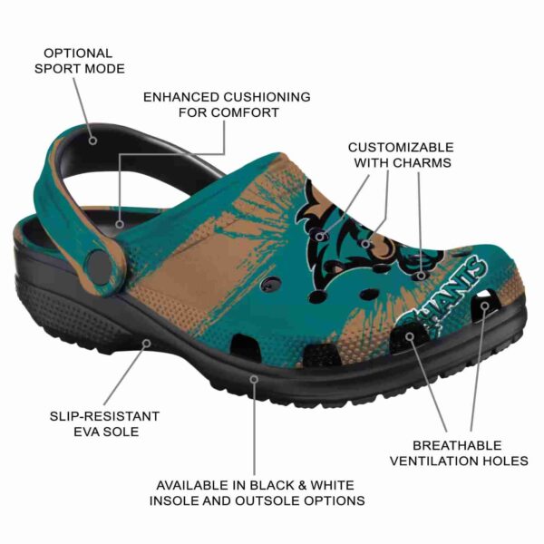personalized coastal carolina chanticleers paint splatter graphics clog new arrival