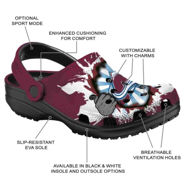 personalized colorado avalanche gripping hand clog new arrival