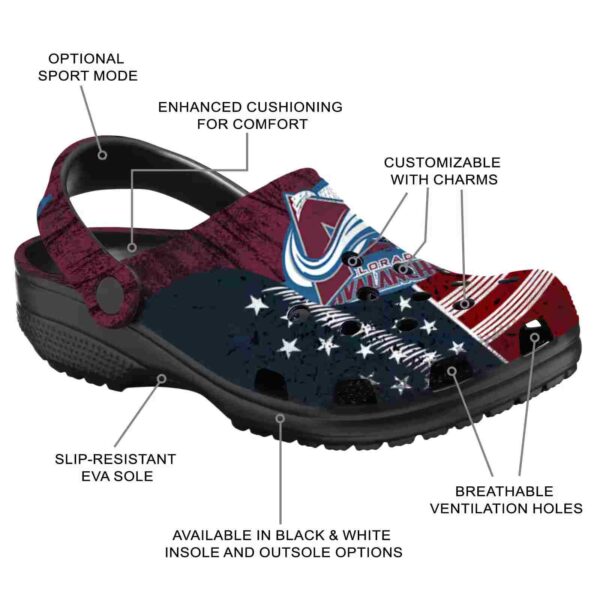 personalized colorado avalanche star spangled side pattern clog new arrival