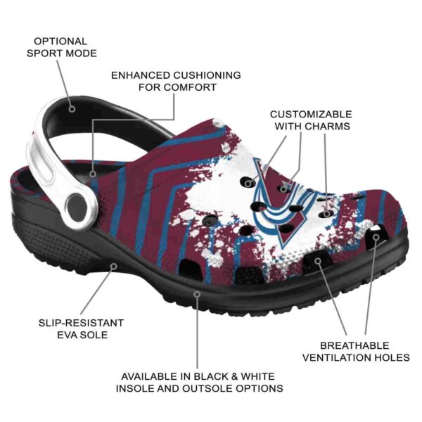 personalized colorado avalanche zigzag paint burst clog new arrival