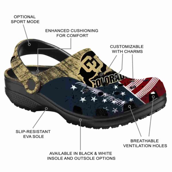 personalized colorado buffaloes star spangled side pattern clog new arrival