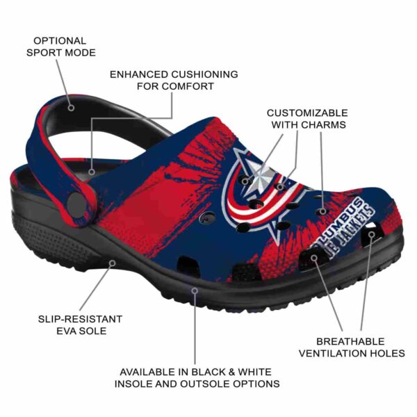 personalized columbus blue jackets paint splatter graphics clog new arrival