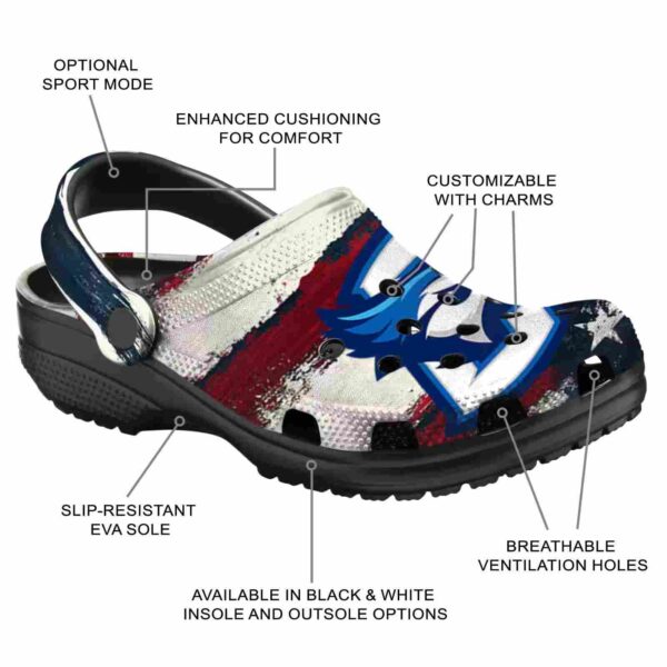 personalized creighton bluejays patriotic stripes clog new arrival