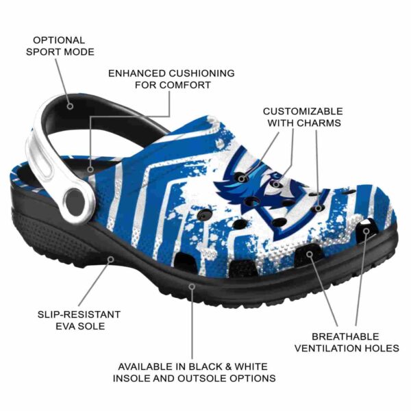 personalized creighton bluejays zigzag paint burst clog new arrival
