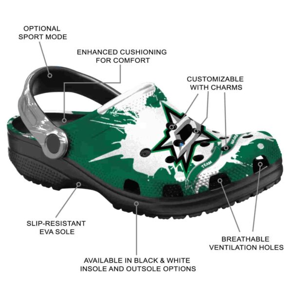 personalized dallas stars splatter pattern clog new arrival
