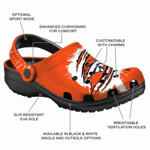 personalized denver broncos splash motif background crocs new arrival