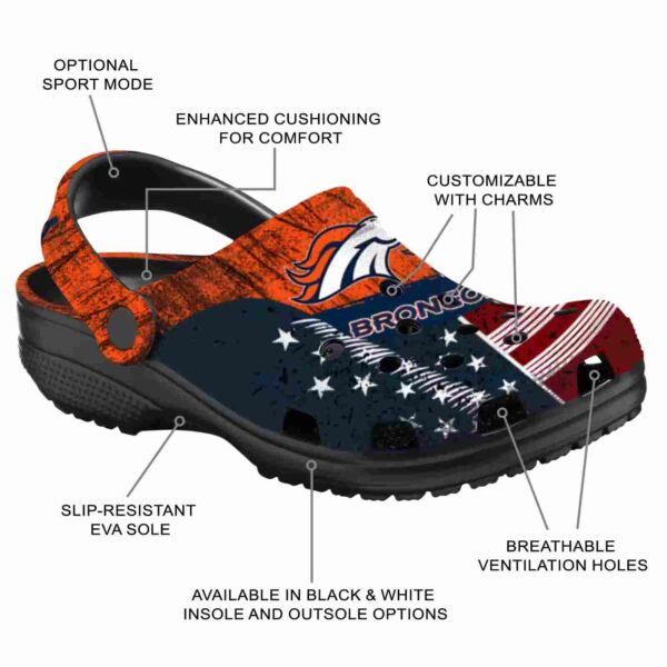 personalized denver broncos star spangled side pattern crocs new arrival