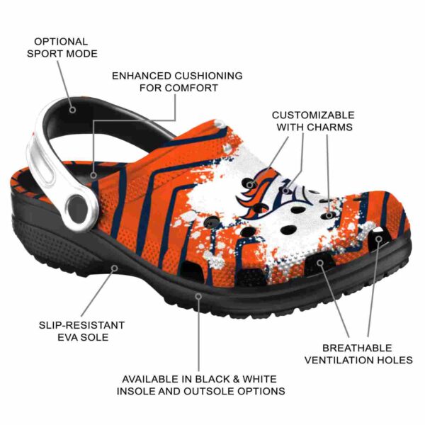 personalized denver broncos zigzag paint burst crocs new arrival