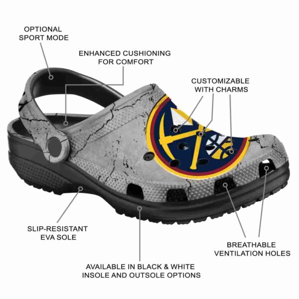 personalized denver nuggets cracked texture clog new arrival