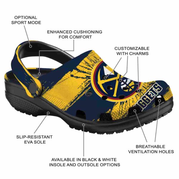 personalized denver nuggets paint splatter graphics clog new arrival