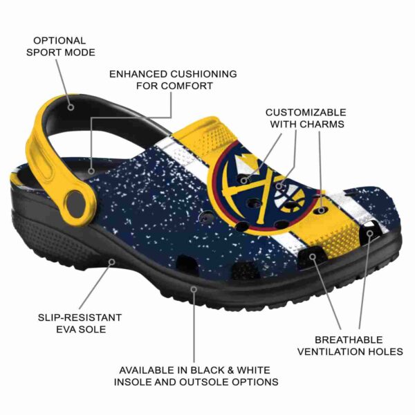 personalized denver nuggets vertical stripes clog new arrival