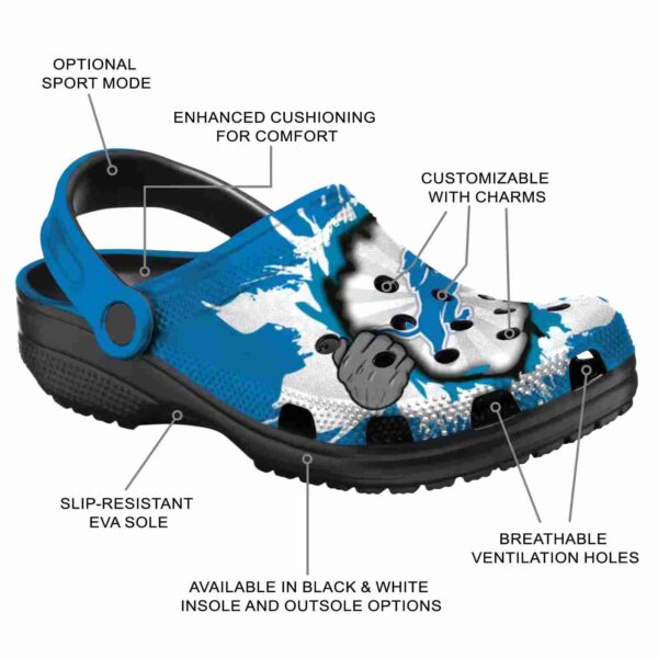 personalized detroit lions gripping hand crocs new arrival
