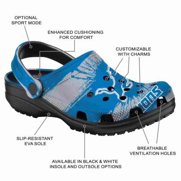 personalized detroit lions paint splatter graphics crocs new arrival