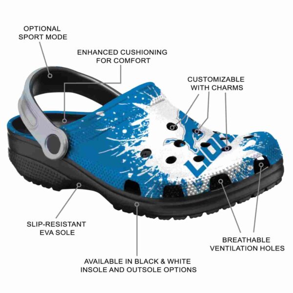personalized detroit lions splash art crocs new arrival