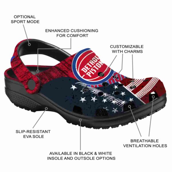 personalized detroit pistons star spangled side pattern clog new arrival