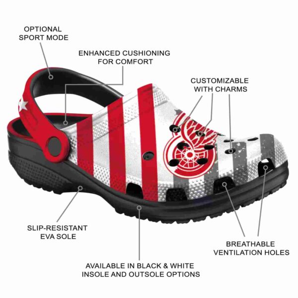 personalized detroit red wings star spangled graphic clog new arrival