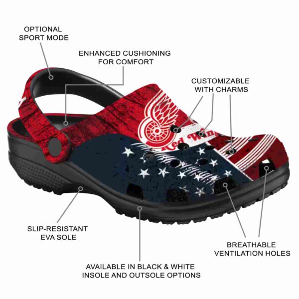 personalized detroit red wings star spangled side pattern clog new arrival