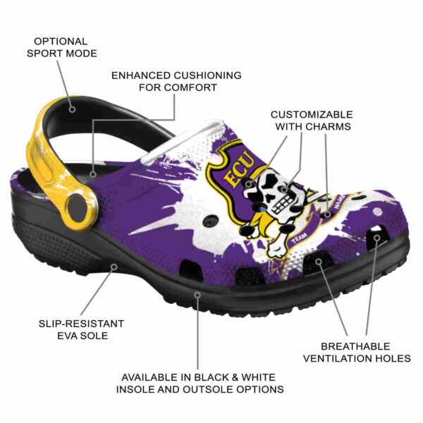 personalized east carolina pirates splatter pattern clog new arrival