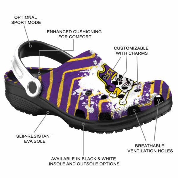 personalized east carolina pirates zigzag paint burst clog new arrival