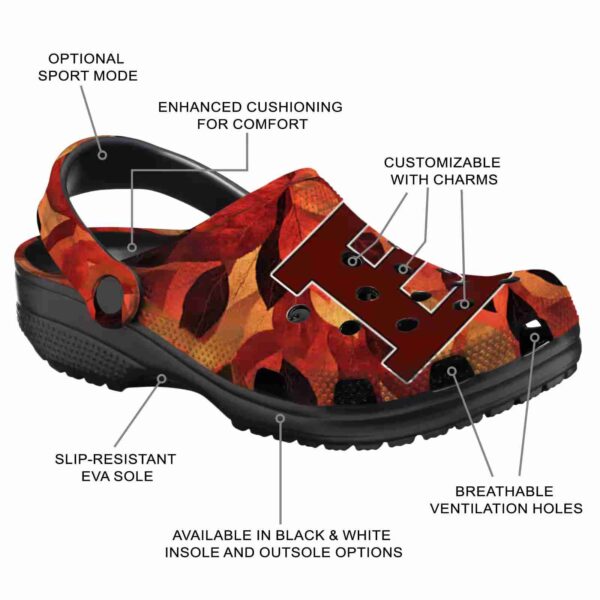 personalized eastern michigan eagles autumn leaves clog new arrival
