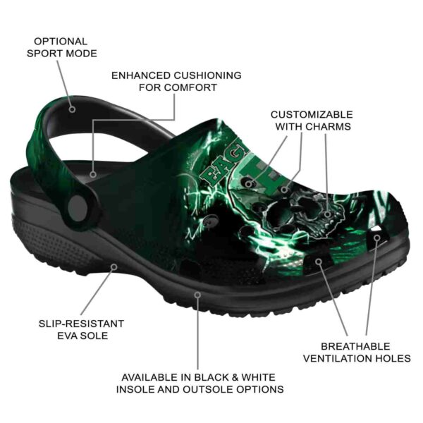 personalized eastern michigan eagles gothic skull clog new arrival