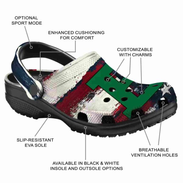 personalized eastern michigan eagles patriotic stripes clog new arrival