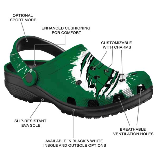 personalized eastern michigan eagles splash motif background clog new arrival