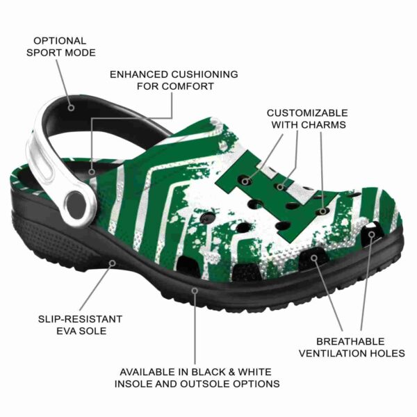 personalized eastern michigan eagles zigzag paint burst clog new arrival