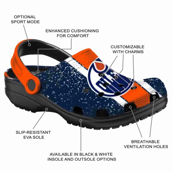 personalized edmonton oilers vertical stripes clog new arrival