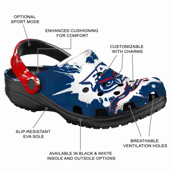 personalized florida atlantic owls splatter pattern clog new arrival
