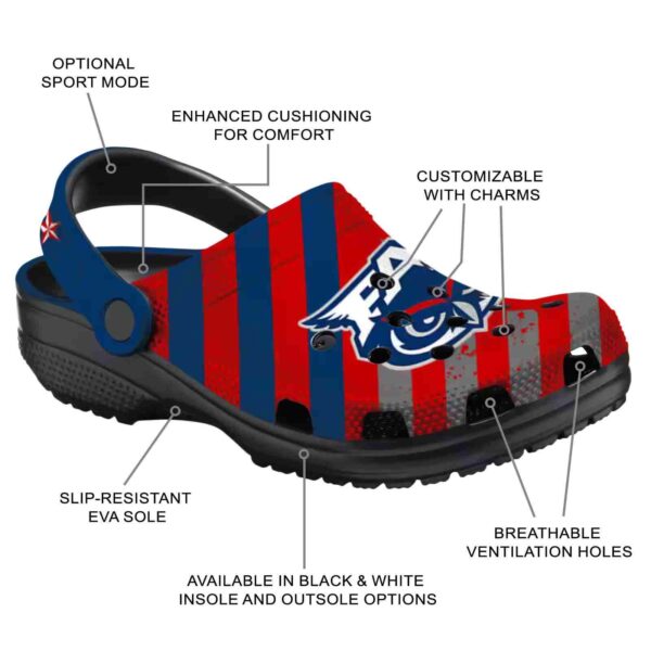 personalized florida atlantic owls star spangled graphic clog new arrival