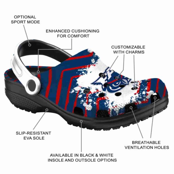 personalized florida atlantic owls zigzag paint burst clog new arrival