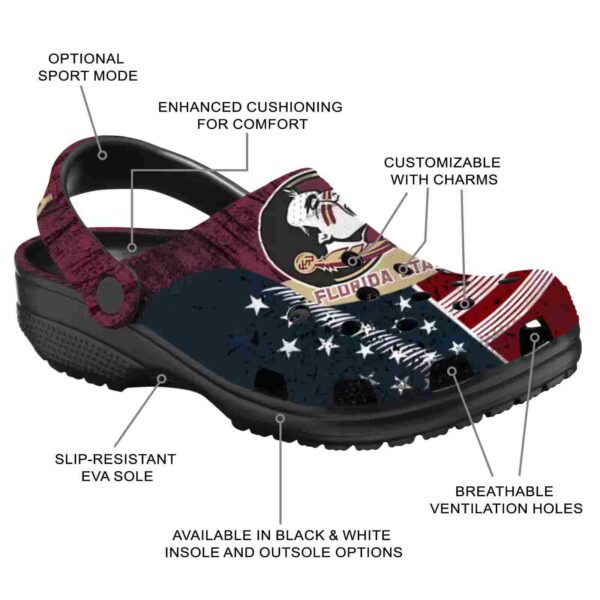personalized florida state seminoles star spangled side pattern crocs new arrival