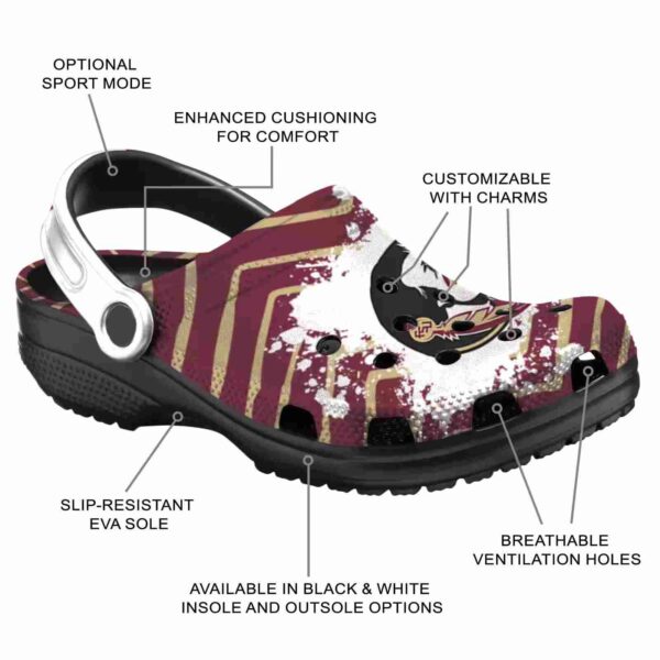 personalized florida state seminoles zigzag paint burst crocs new arrival