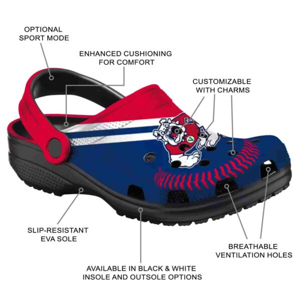 personalized fresno state bulldogs baseball motif clog new arrival