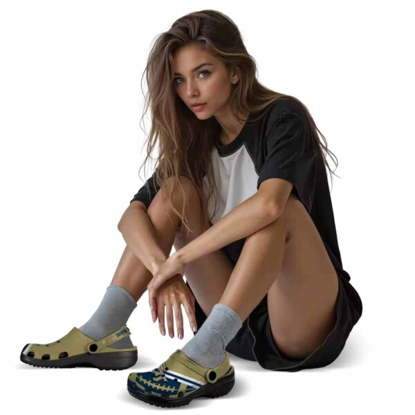 personalized georgia tech yellow jackets football motif clog premium grade