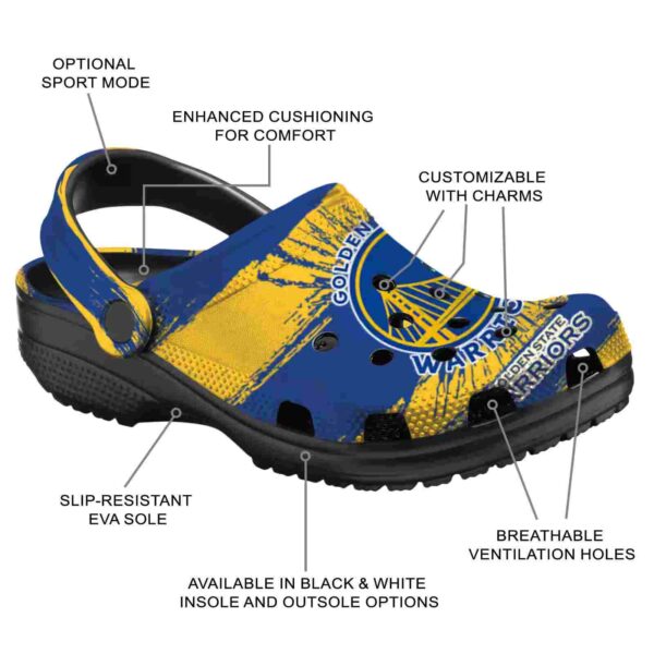 personalized golden state warriors paint splatter graphics crocs new arrival