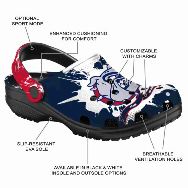 personalized gonzaga bulldogs splatter pattern clog new arrival