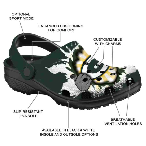 personalized green bay packers gripping hand crocs new arrival