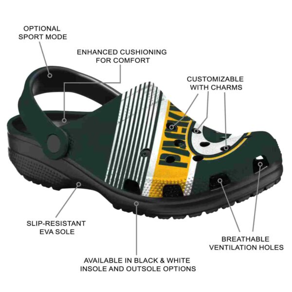 personalized green bay packers vibrant dual tone crocs new arrival