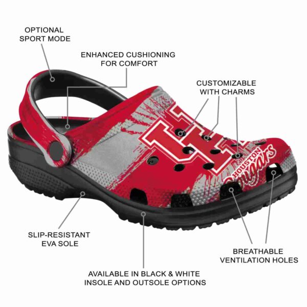 personalized houston cougars paint splatter graphics clog new arrival