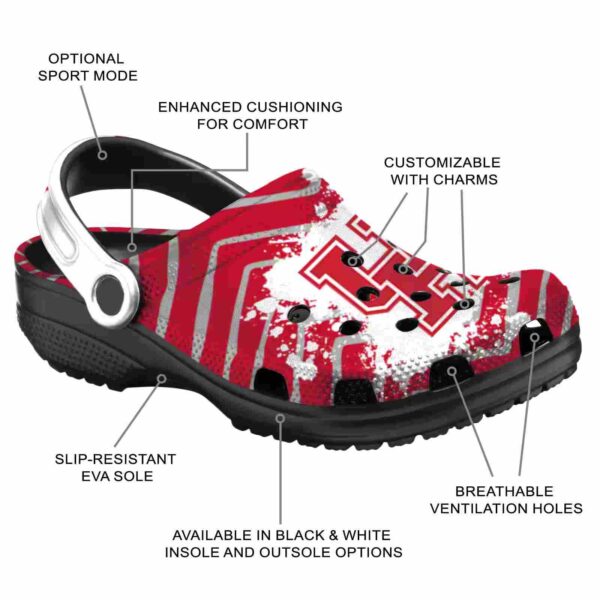 personalized houston cougars zigzag paint burst clog new arrival