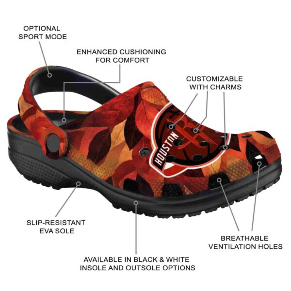 personalized houston rockets autumn leaves clog new arrival