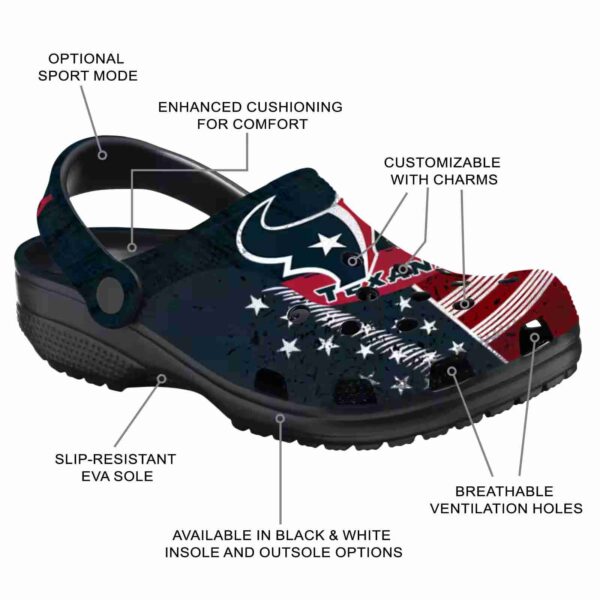 personalized houston texans star spangled side pattern crocs new arrival