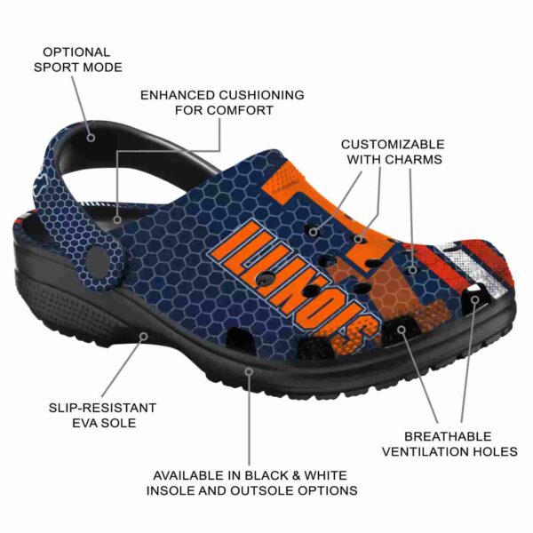 personalized illinois fighting illini contrasting stripes crocs new arrival